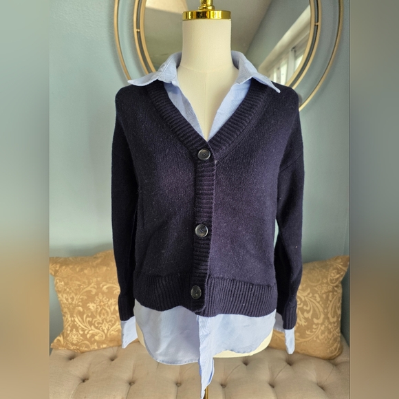 Cinq à Sept Megan Navy Blue Sweater - Picture 1 of 9